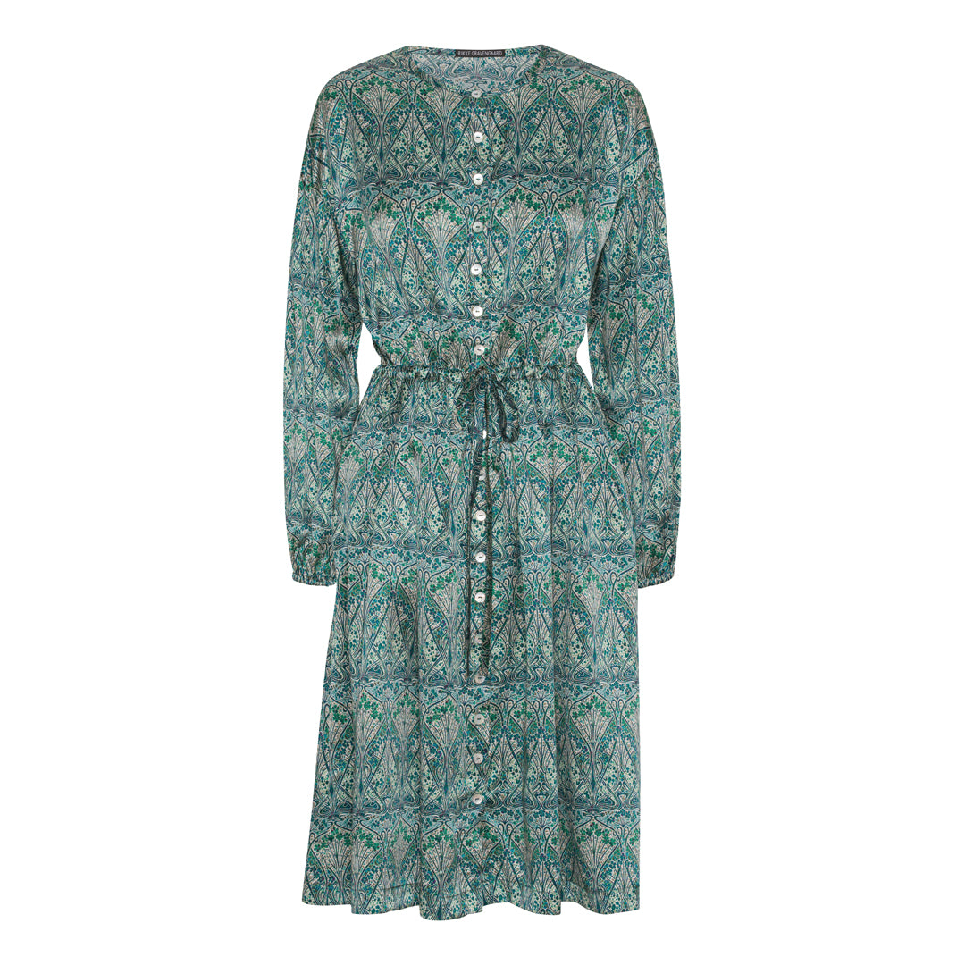 Manola kjole-Grøn silke