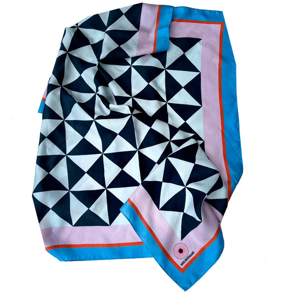 Silk scarf Blue Square